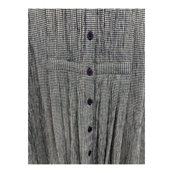 Together Dress Womens 14 Blue White Gingham Button Up Pleated Pockets Sleeveless - Picture 3 of 8
